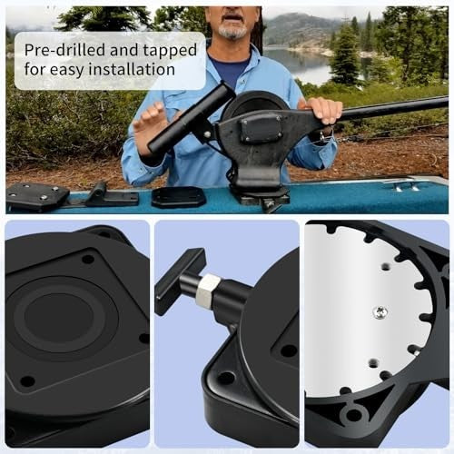 Low-Profile Swivel Base for Cannon Downrigger - Marine Boat Accessory