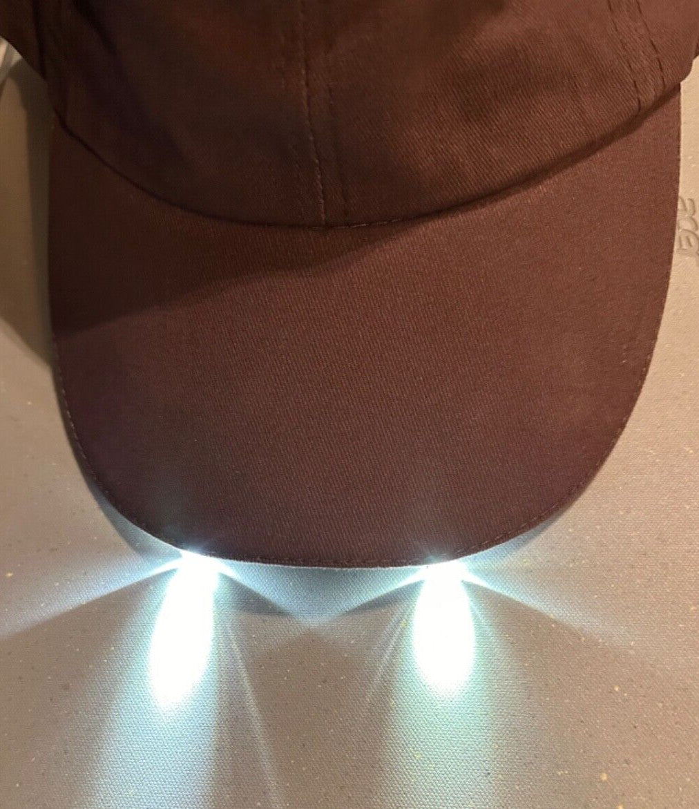 LED Light-Up Baseball Hat Cap with Built-in Brim for Camping Hiking