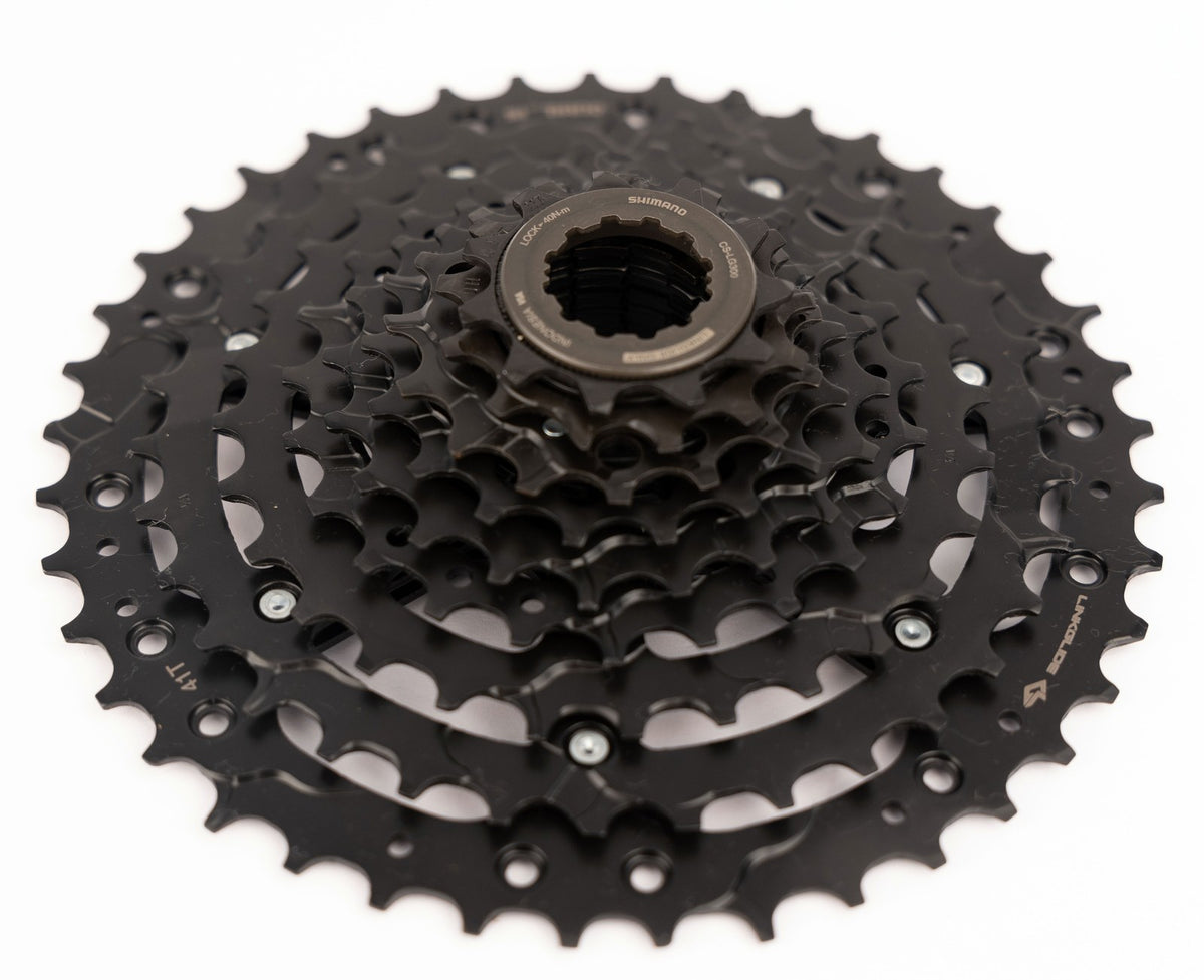 9-Speed E-Bike Cassette 11-41T LINKGLIDE Black - Durable Shimano Drivetrain
