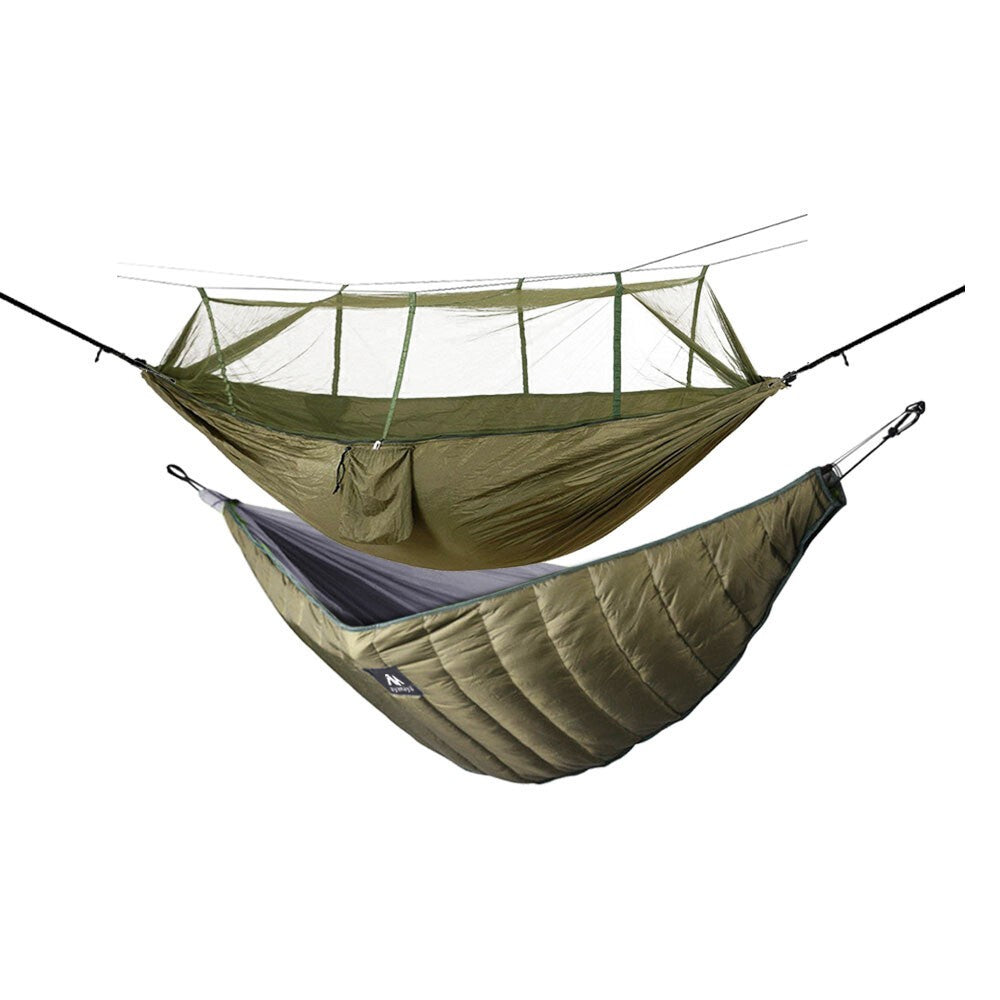 Camping Hammock with Mosquito Net, Rainfly, Under Quilt & Tarp Set