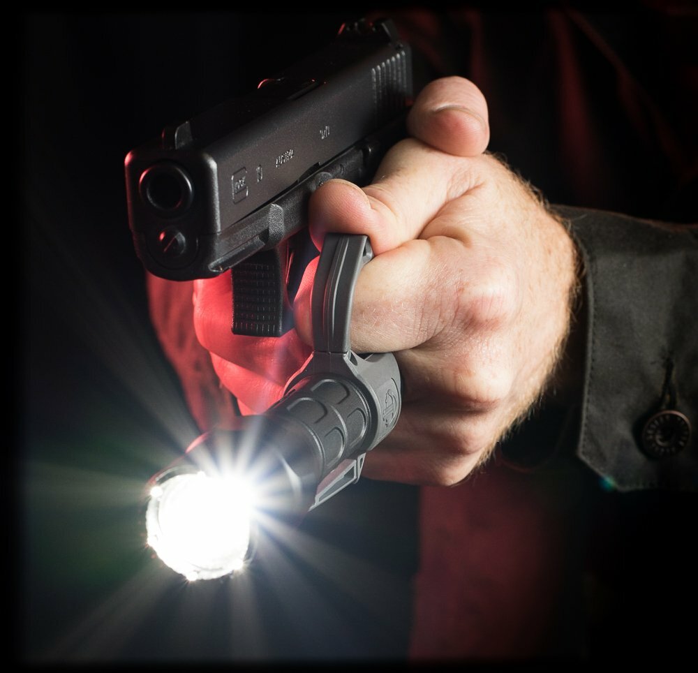 Large Flashlight Ring with Finger Clip for Tactical & Outdoor Use