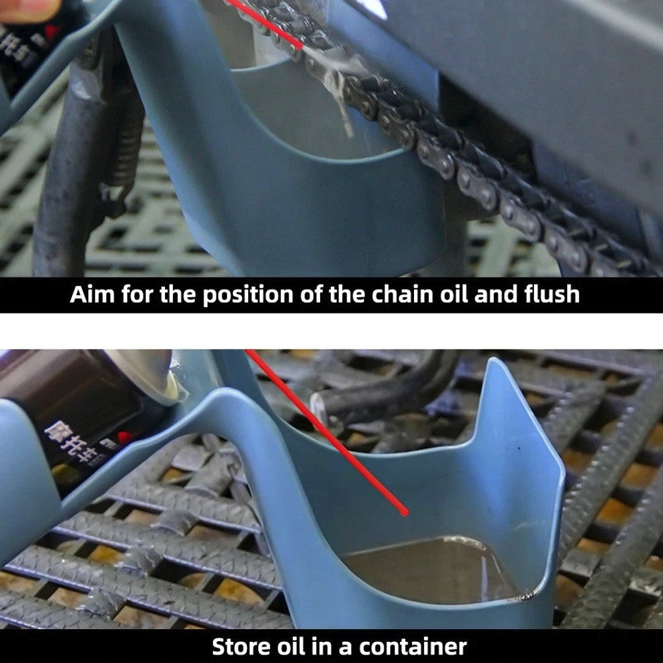 Motorcycle Chain Oil Storage Tool - Splash-Proof Lubrication Box for Bikes