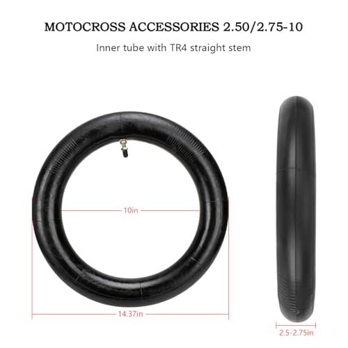 2 Pack 2.50/2.75-10 Dirt Bike Inner Tubes for CRF50 MX650 JR50