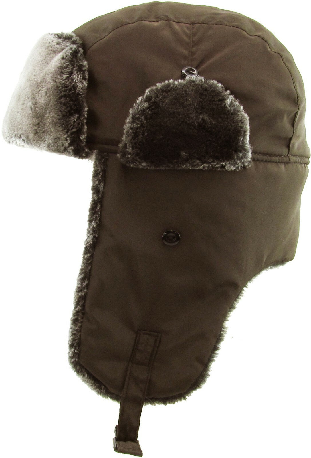 Solid Camo Soft Fur Aviator Trapper Winter Hat Ski Warm Cap