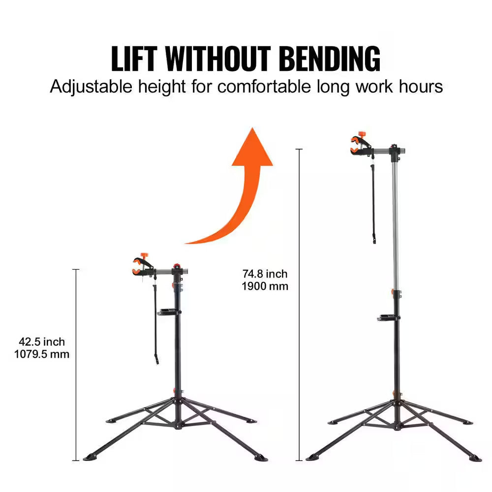 Heavy-Duty Steel Bicycle Repair Stand - Adjustable Bike Workstation, 80 lbs Capacity