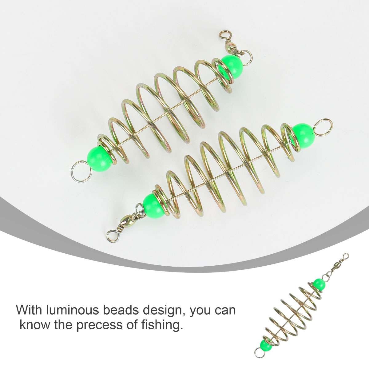 24Pcs Spring Fishing Bait Holders for Carp and Catfish with Luminous Beads