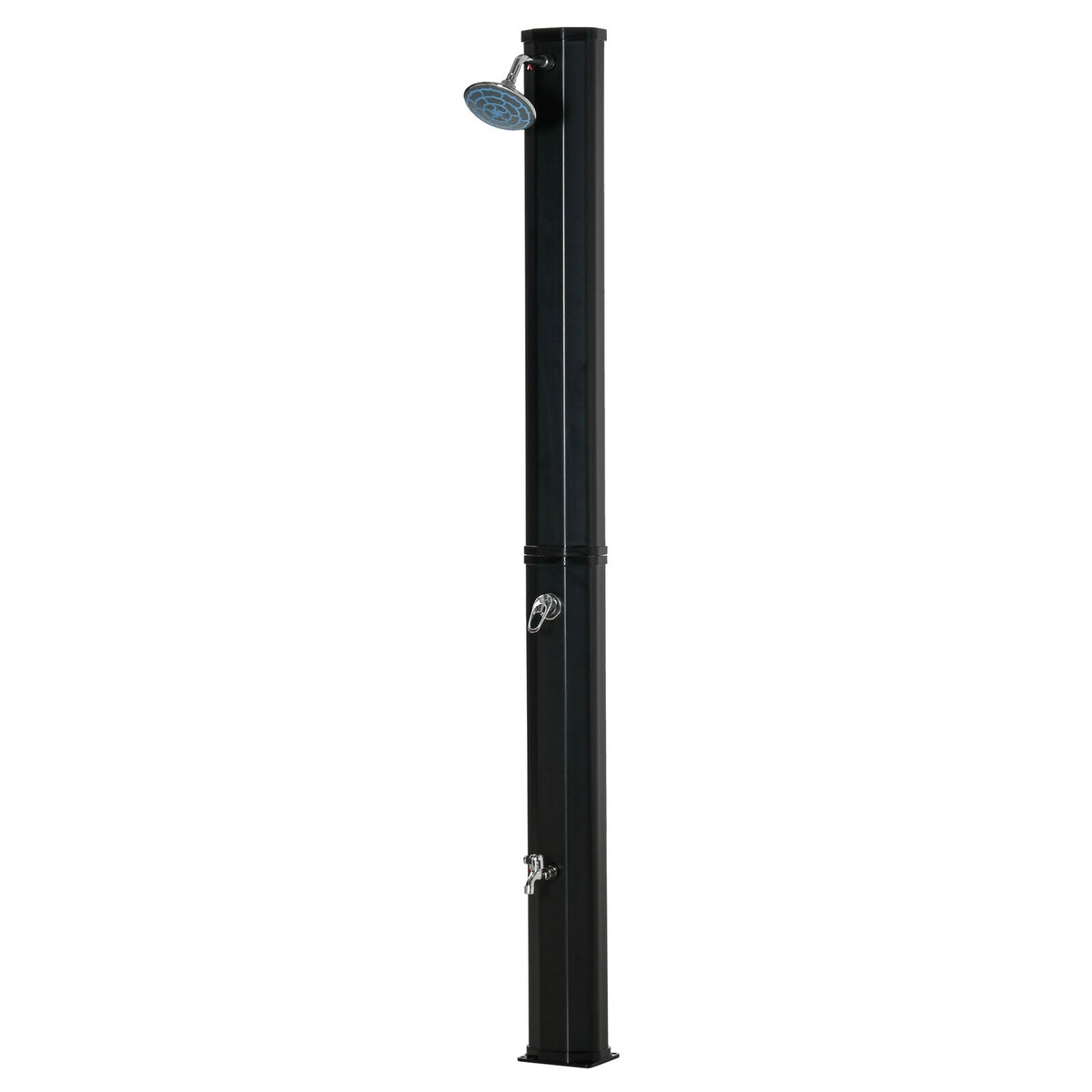 7ft Outdoor Solar Shower with Adjustable Hot Cold Water for Poolside & Garden