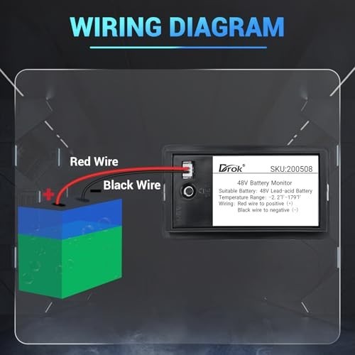 48V Lithium Battery Monitor with LCD Display for Golf Carts, RVs & Boats