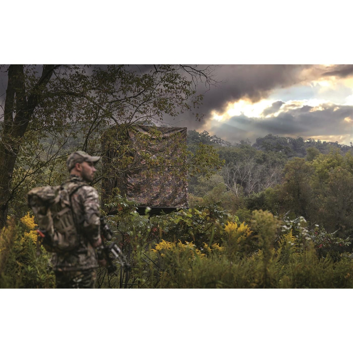 2-Man Tower Hunting Blind for Deer & Large Game - Weather-Resistant Camouflage