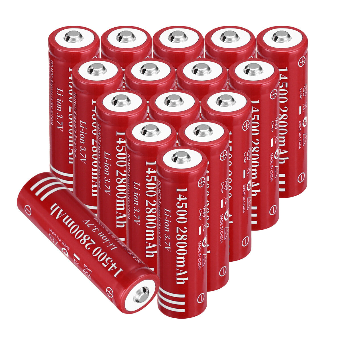 Rechargeable Lithium Battery Set 3.7V 2800mAh for Flashlights & Devices