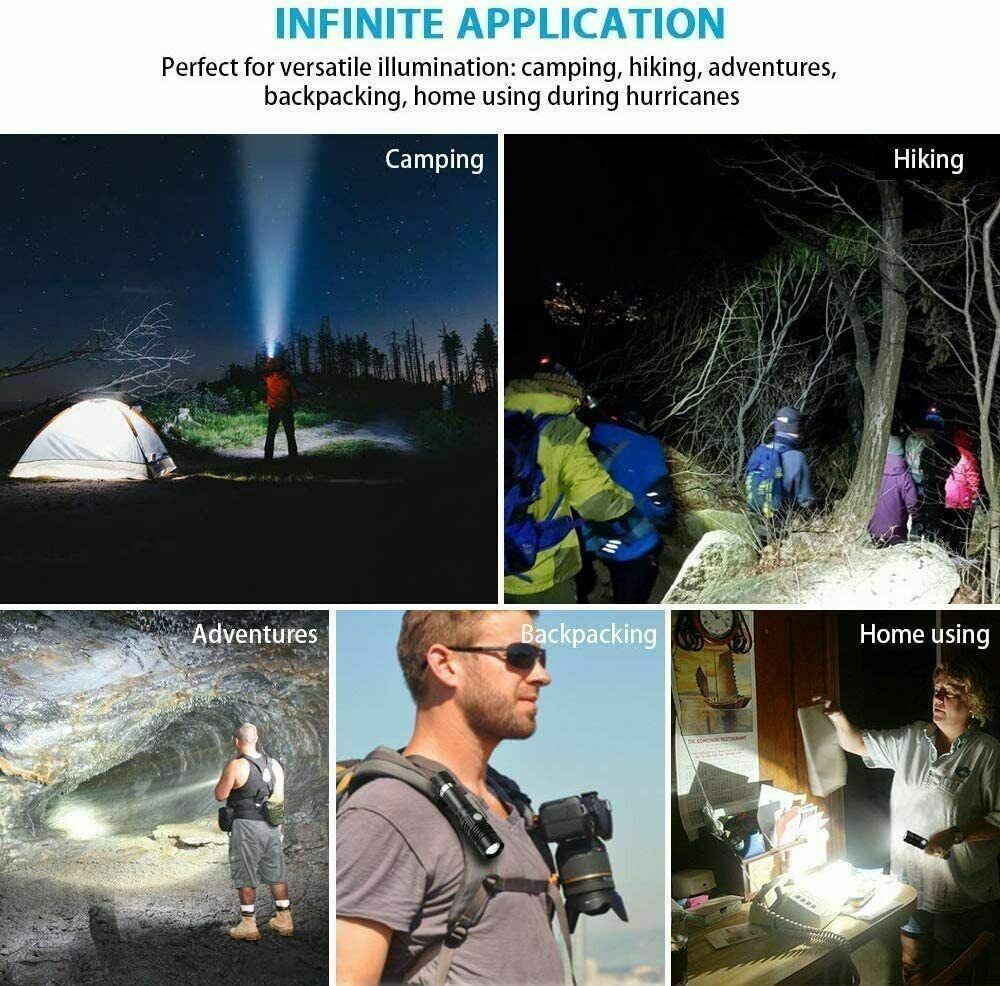 Rechargeable LED Tactical Flashlight with Zoom and Multiple Modes