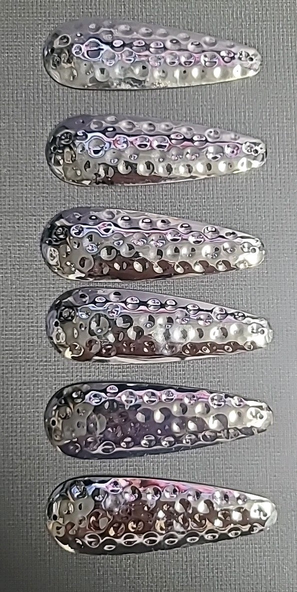 6 Pcs Silver Hammered Trolling Spoons 3.5 Inch for Freshwater & Saltwater Fishing