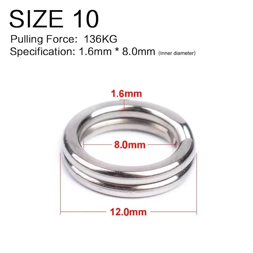 Heavy Duty Stainless Steel Fishing Split Rings 0#-12# for Crankbaits & Lures, 100Pcs