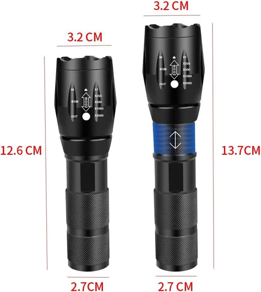 Rechargeable Hunting Blood Trail Light with 4 Color Modes and USB Charging