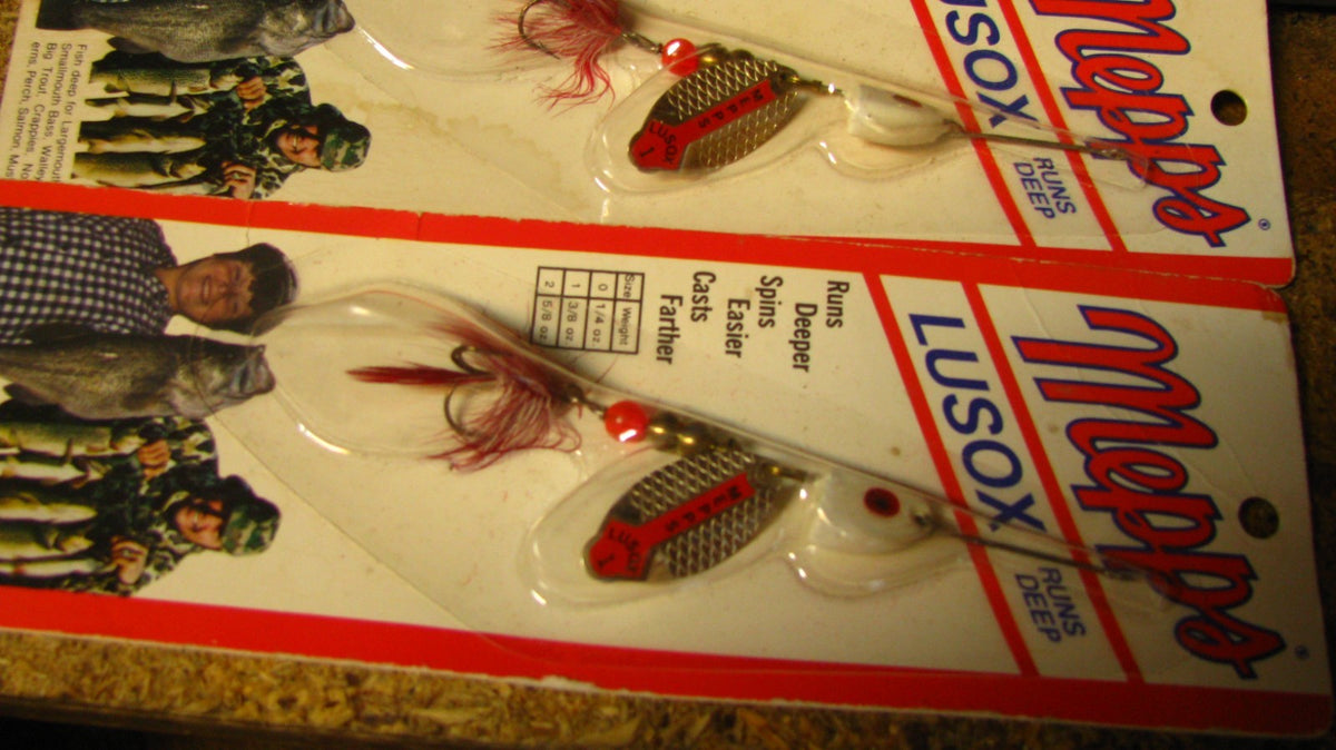 3-Pack Inline Fishing Spinners 3/8 oz Nickel Blade with Red Stripe