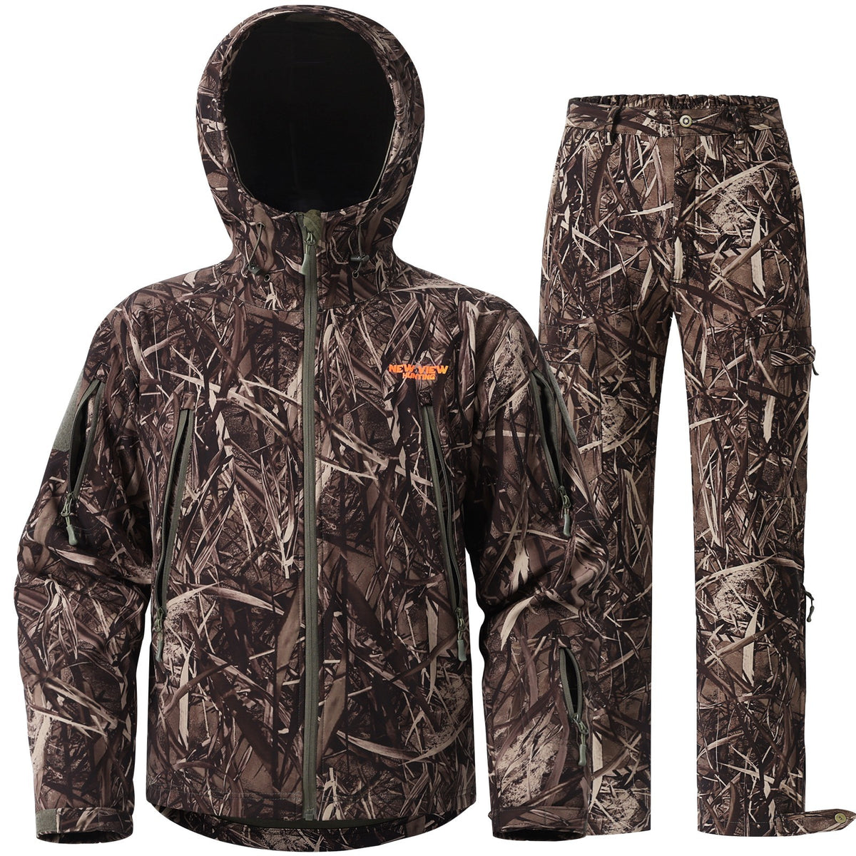 Men's Camouflage Hunting Clothes Set Quiet Warm Jacket & Pants