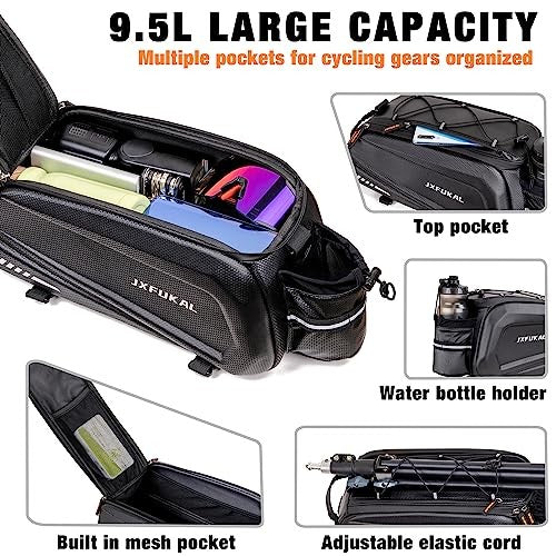 Waterproof Bicycle Rear Rack Bag 9.5L/17L/40L Hard Shell Cycling Storage