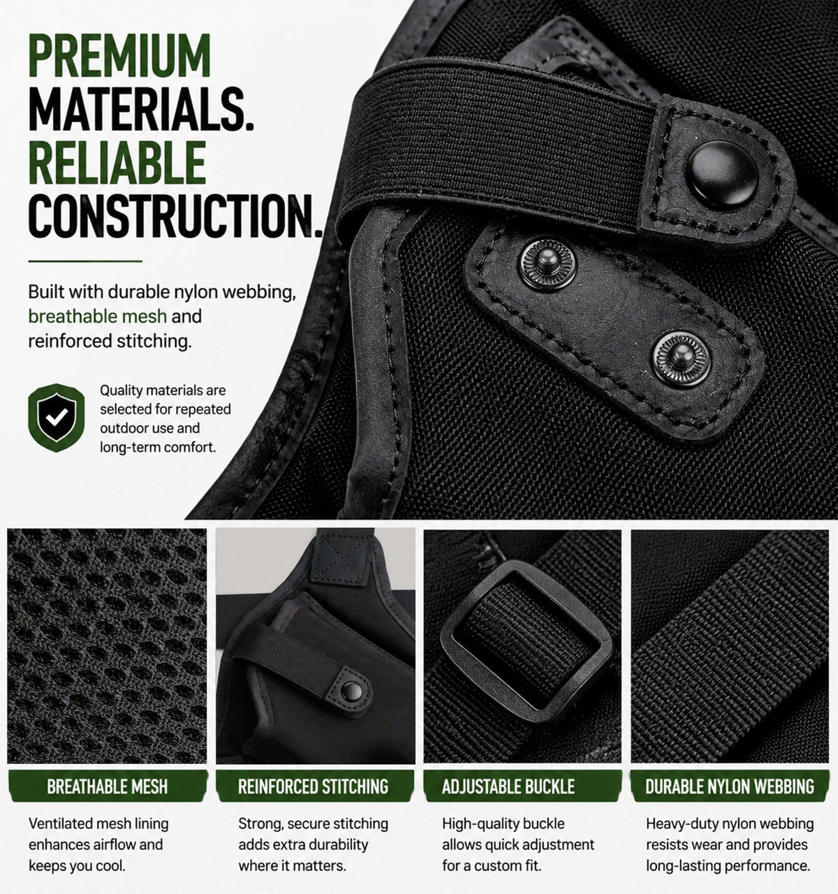 Universal Pistol Chest Holster with Adjustable Shoulder Straps for Outdoor Activities