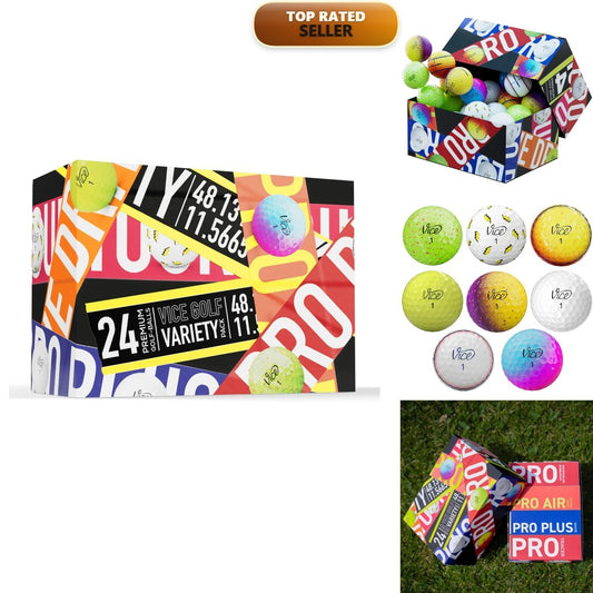 Vice Golf 24-Pack Premium Golf Balls Variety Set - Distance & Control