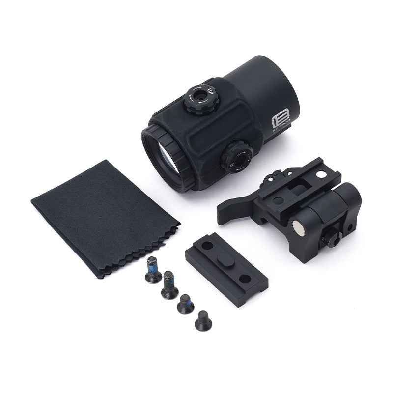 Magnifier with 3X Fixed Magnification and Fog-Resistant Optics for Tactical Use