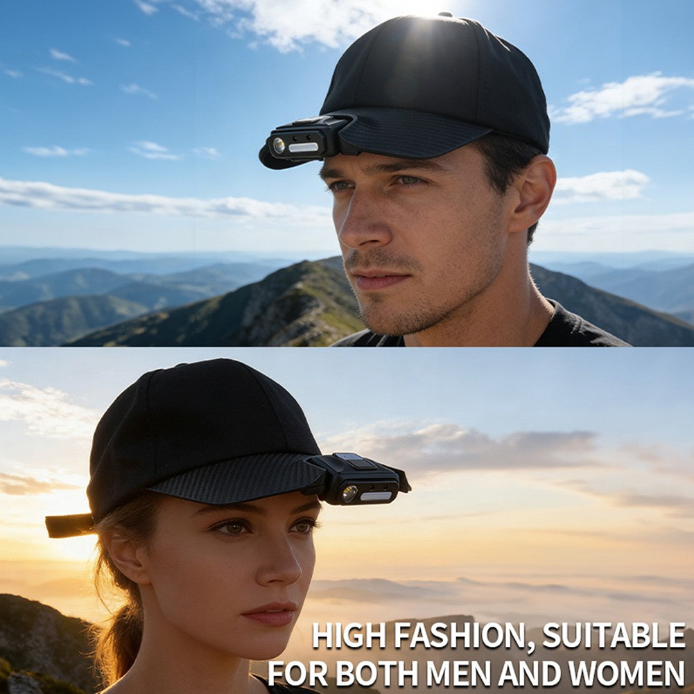 Rechargeable LED Baseball Cap with Headlight for Camping Running Outdoor