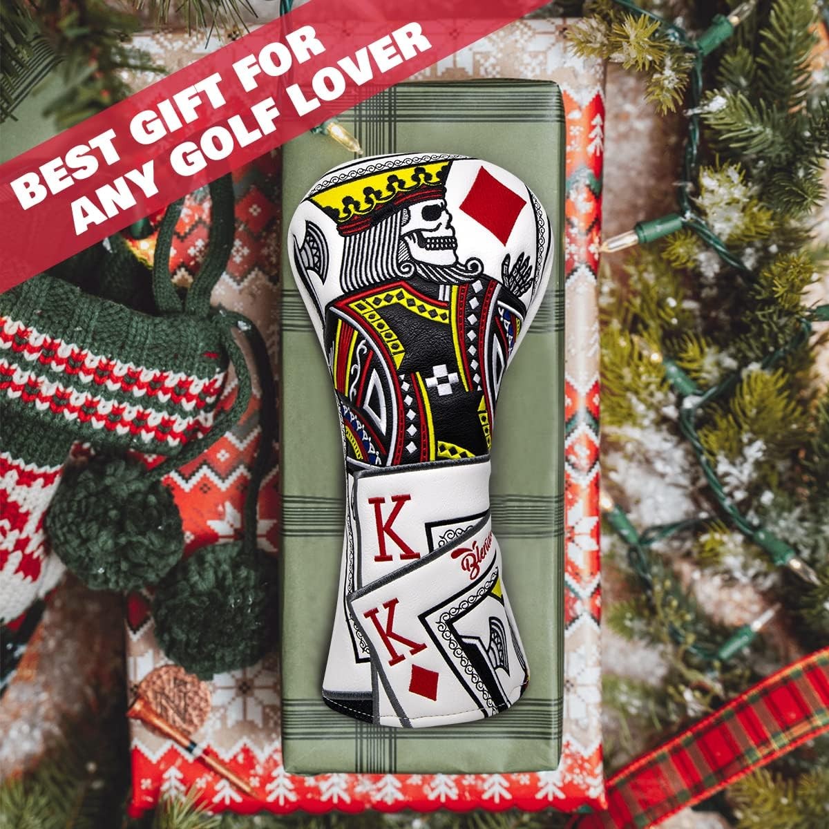Golf Club Headcover Fairway Cover with Embroidery - Diamond King Design