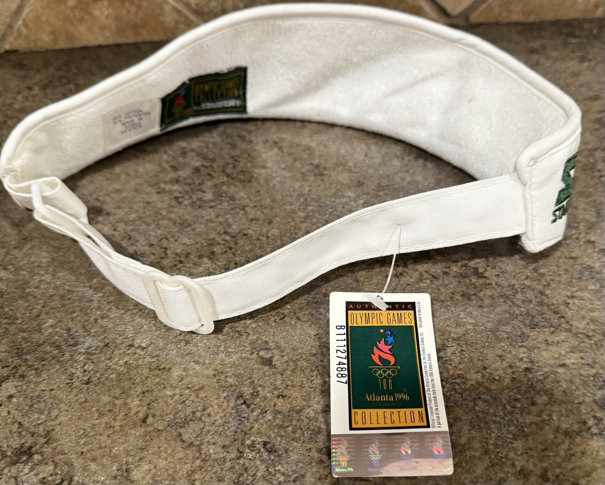 Vintage Atlanta 1996 Olympic White Adjustable Visor - Starter NWT
