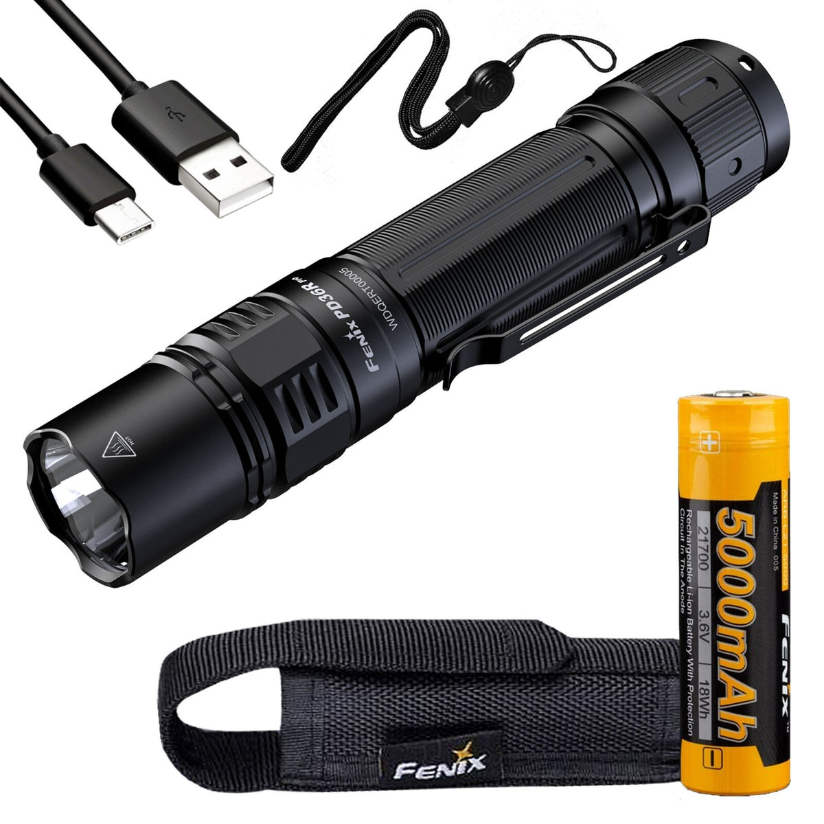 Rechargeable Tactical Flashlight 2800 Lumens with Fast USB-C Charging