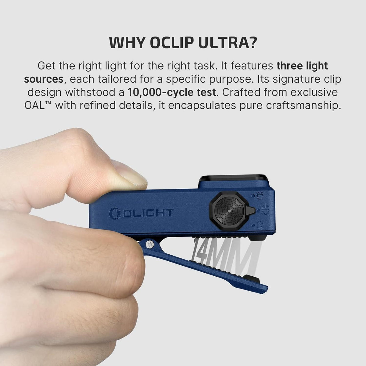 Rechargeable LED Clip-On Flashlight with UV Mode - 530 Lumens, USB-C