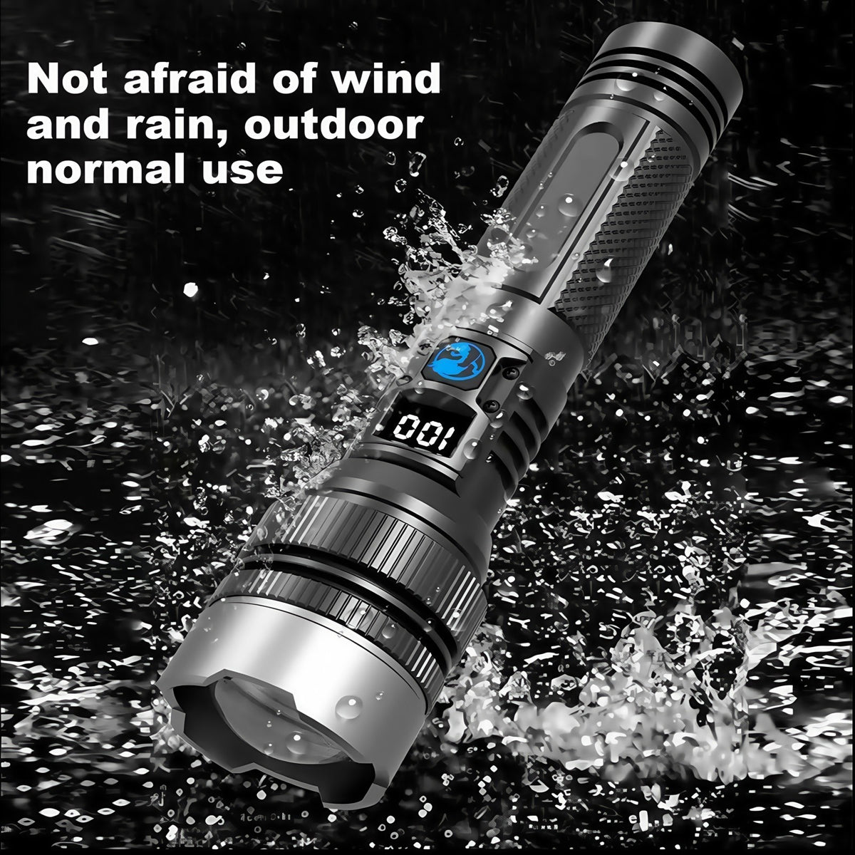 Super Bright Rechargeable LED Tactical Flashlight with Zoom & Power Bank