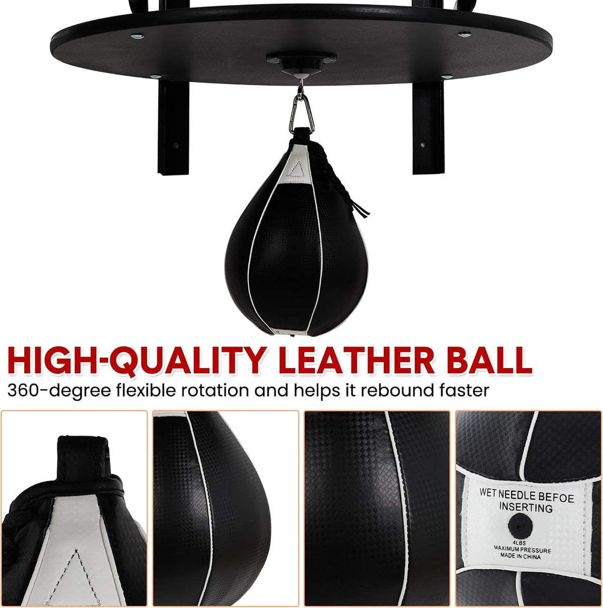 24-Inch Wall Mount Speed Bag Platform with 360° Swivel for Boxing Training