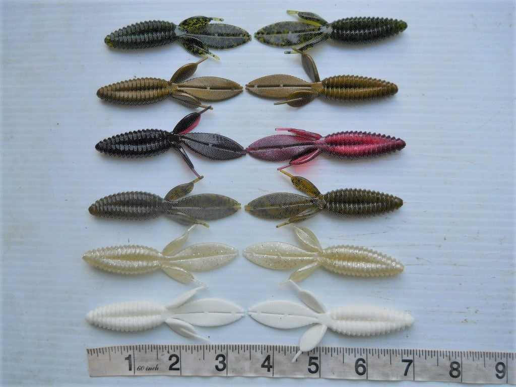 Soft Plastic Bass Fishing Baits - 50 3.5" Beaver Bug Lures in Multiple Colors