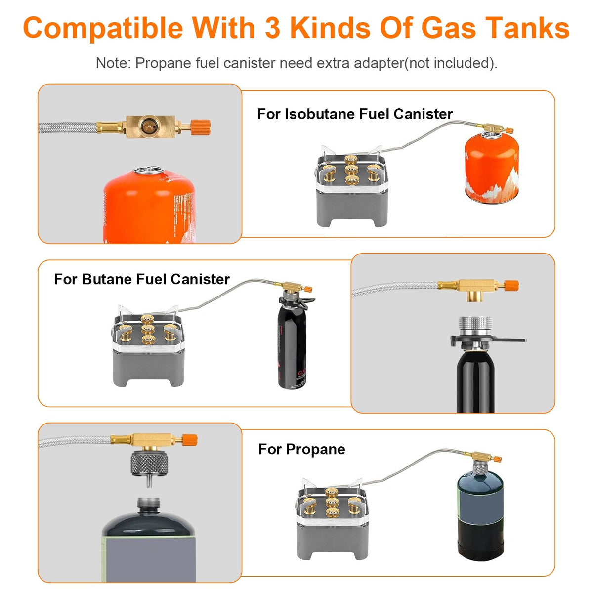 Portable Camping Gas Stove with Carry Bag 12000W Backpacking Cooker