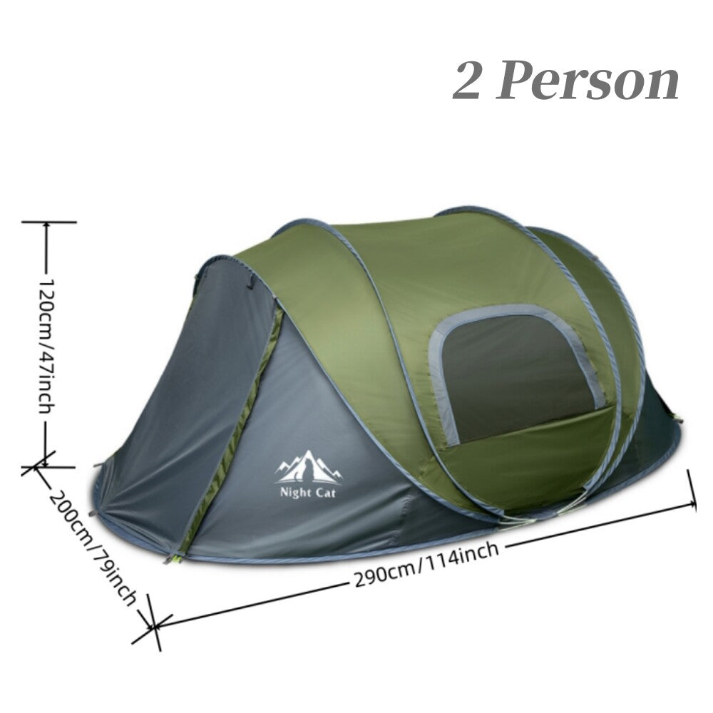 2-4 Person Waterproof Pop Up Camping Tent with Ventilation & Easy Setup