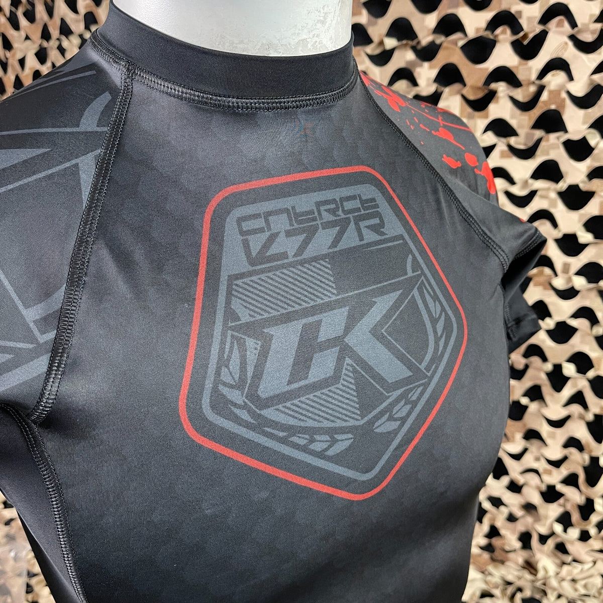 Contract Killer Short Sleeve Stained Rashguard Black X-Large - Men’s Athletic Top