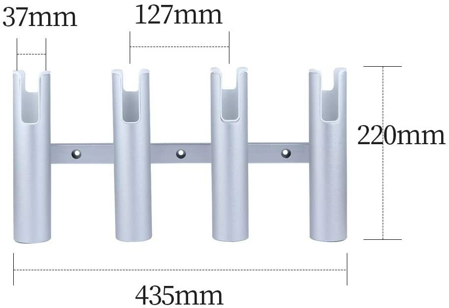 Marine Aluminum Fishing Rod Holder with Multiple Tubes for Boat, Heavy Duty & Corrosion-Resistant