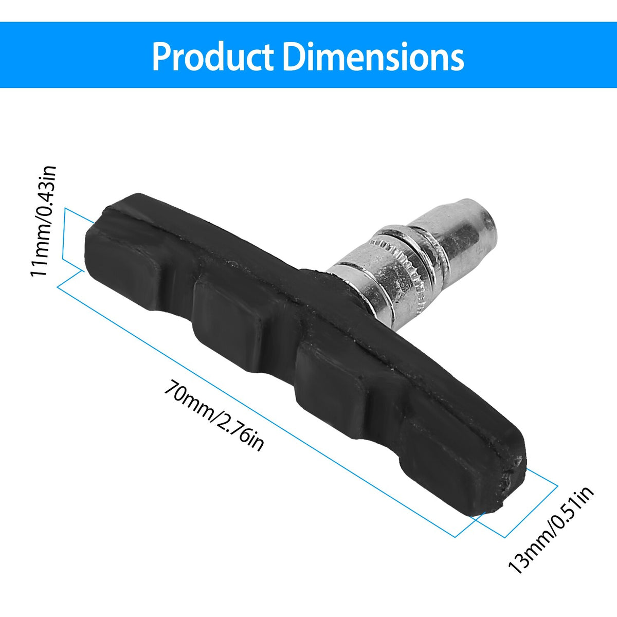 10Pcs Bicycle Brake Pads Set 70mm Non-Slip for Mountain & Road Bikes