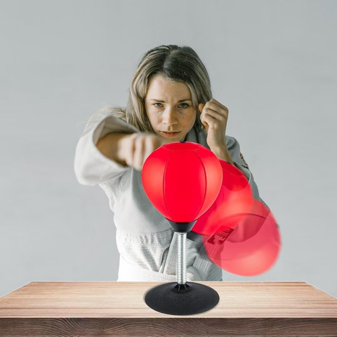 Stress Buster Desktop Punching Bag with Suction Cup - Office Stress Relief Toy