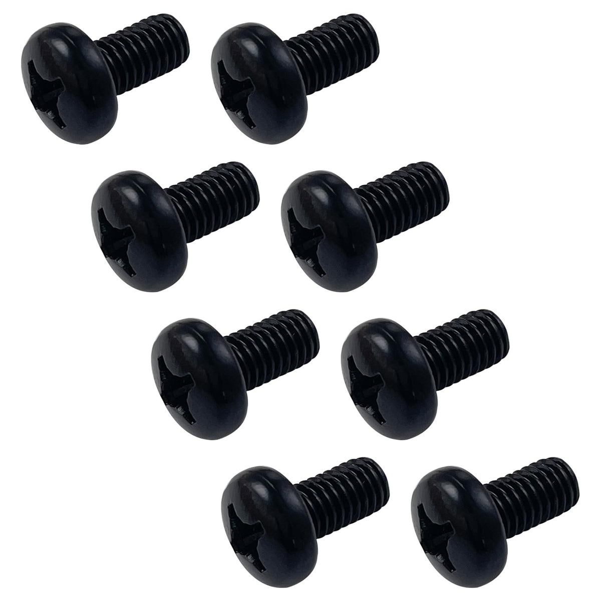 Black License Plate Screws M6-1.0 x 12mm Set for Vehicles