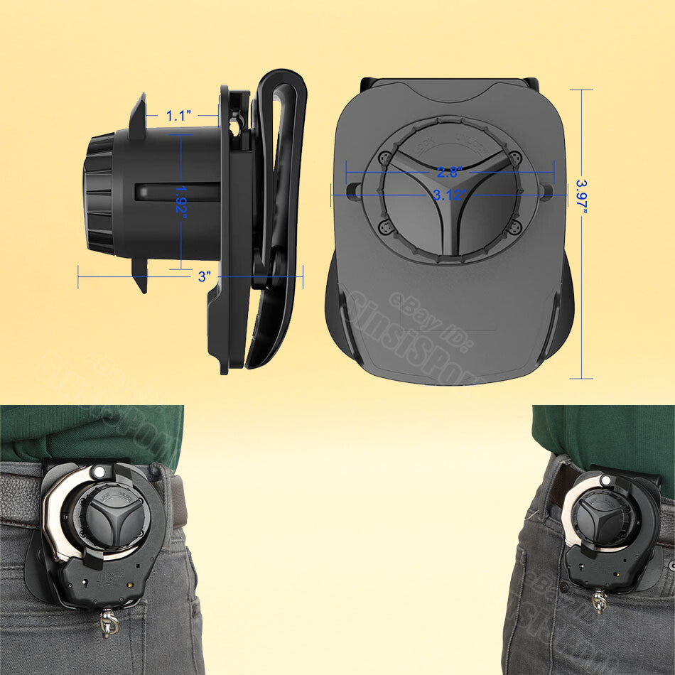 Police Duty Handcuff Holster Fit S&W ASP CTS Peerless Chain Handcuffs