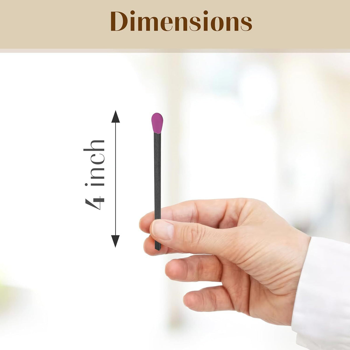 Safety Matchsticks Refill Pack - 4 Inch Black Stick Pink Tips 100 pcs