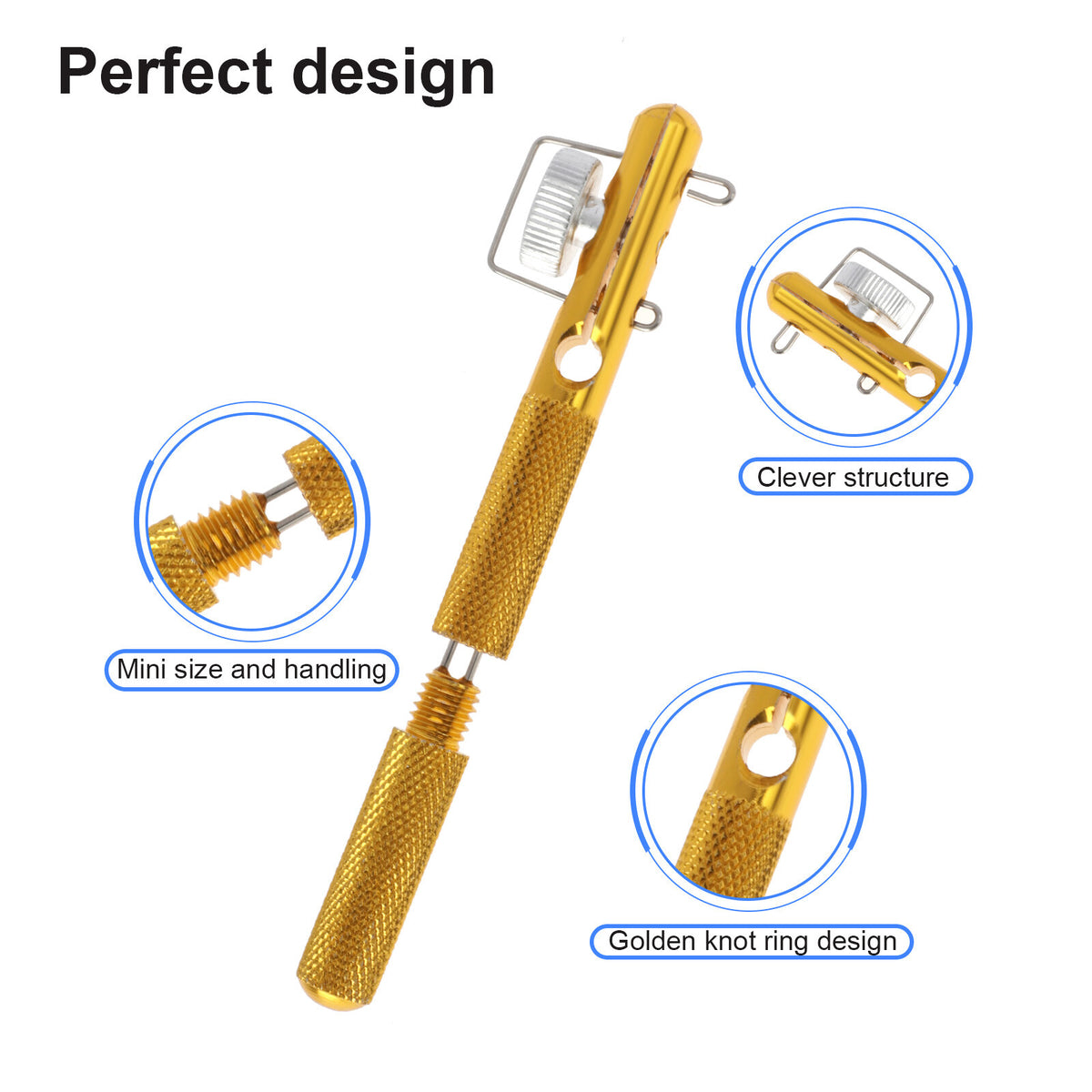 Fishing Knot Tying Tool with Line Clipper and Hook Nipper - Portable Brass Multifunctional