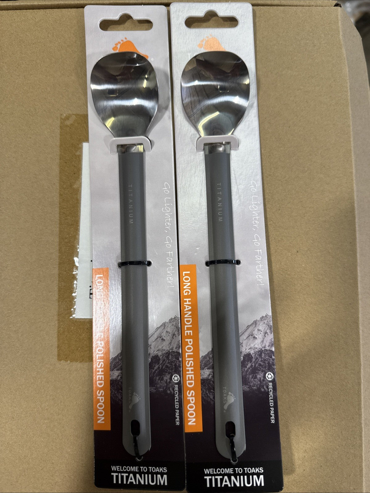 TOAKS Titanium Long Handle Spoon - 2 Pack Camping Utensils