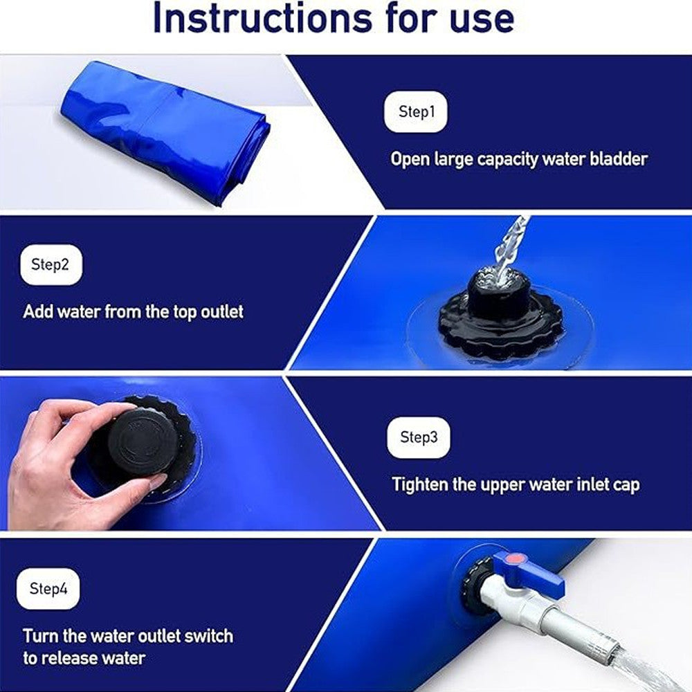 30Gal Collapsible Water Storage Bladder Portable Water Tank for Camping Garden Emergency