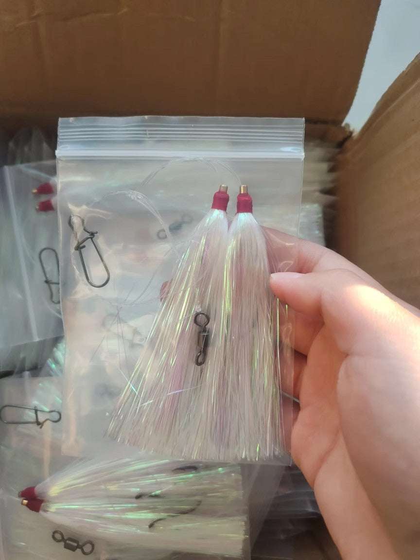Fishing Rig Set - Fluke and Flounder Hi-Lo Rigs with Hooks, 5 Pack