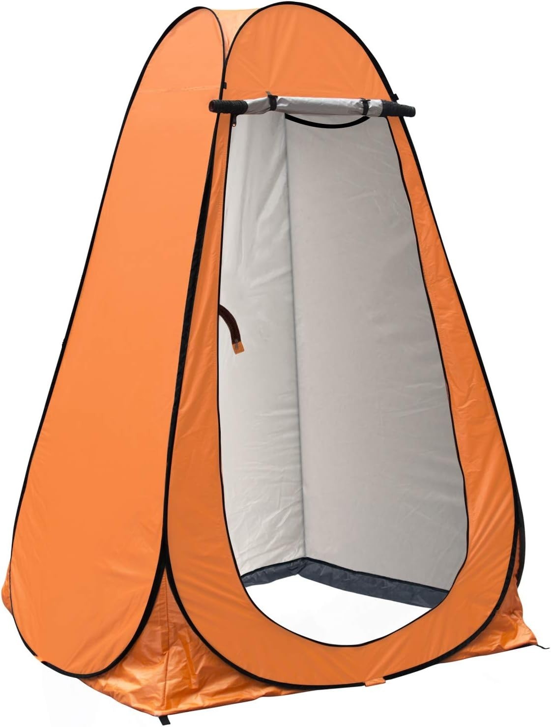 Orange Pop Up Privacy Shower Tent for Camping and Outdoor Use