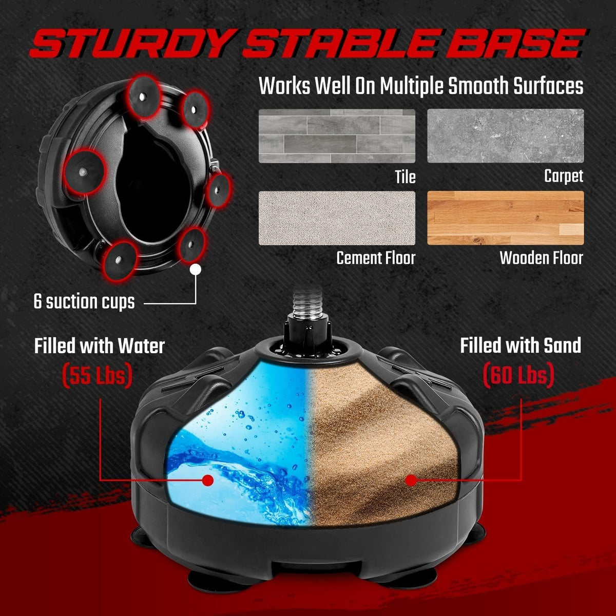 Adjustable Pedestal Punching Bag Stand for Boxing MMA Training Equipment