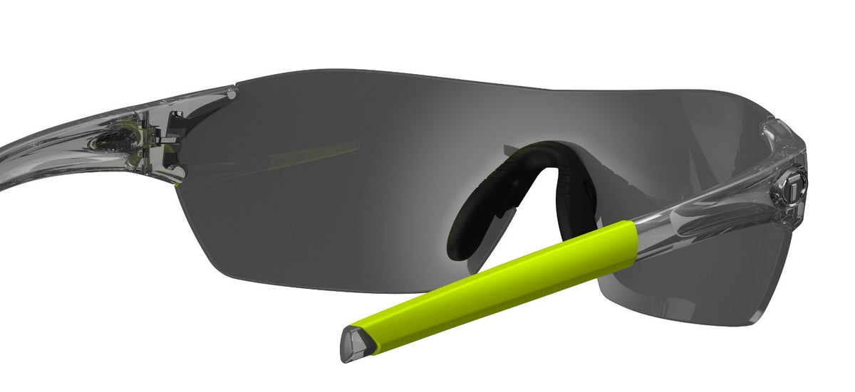Tifosi Brixen Sports Sunglasses with 3 Interchangeable Lenses - Crystal Smoke Red Clear