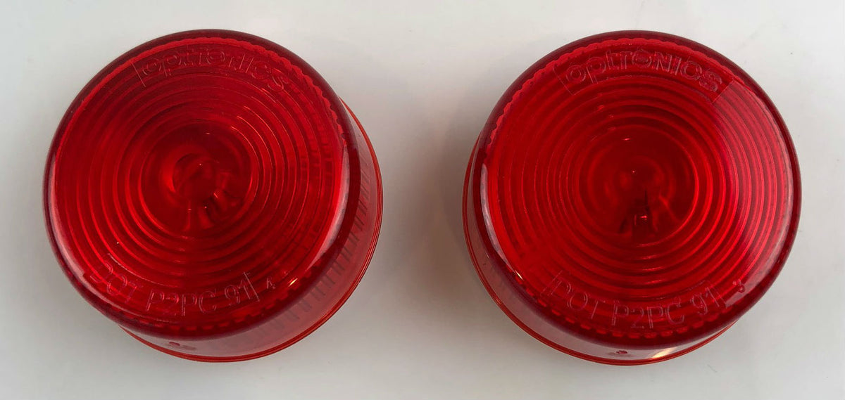 2 Inch Red Round Sidemarker Light Pack of 2 - Waterproof Outdoor Marker Light