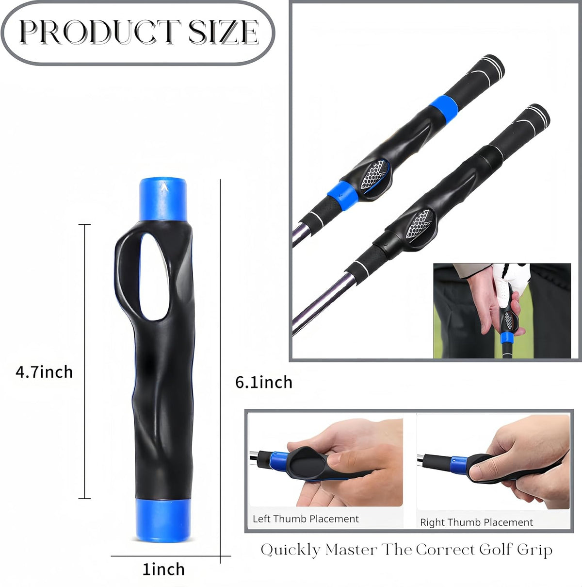 Golf Grip Trainer for Right Hand - Improves Swing & Hand Position